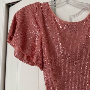 Elegant Pink Sequin Women's Top
